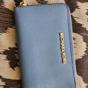 - Michael Kors clutch wallet, blue. RELISTED
